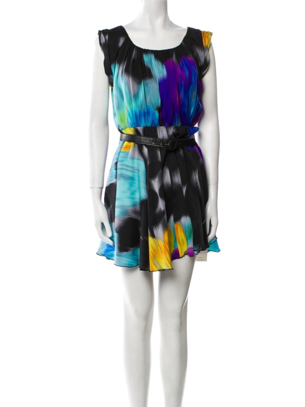 Pre-Loved Alice + Olivia Printed Belted Mini Colorful Dress in Size Small!